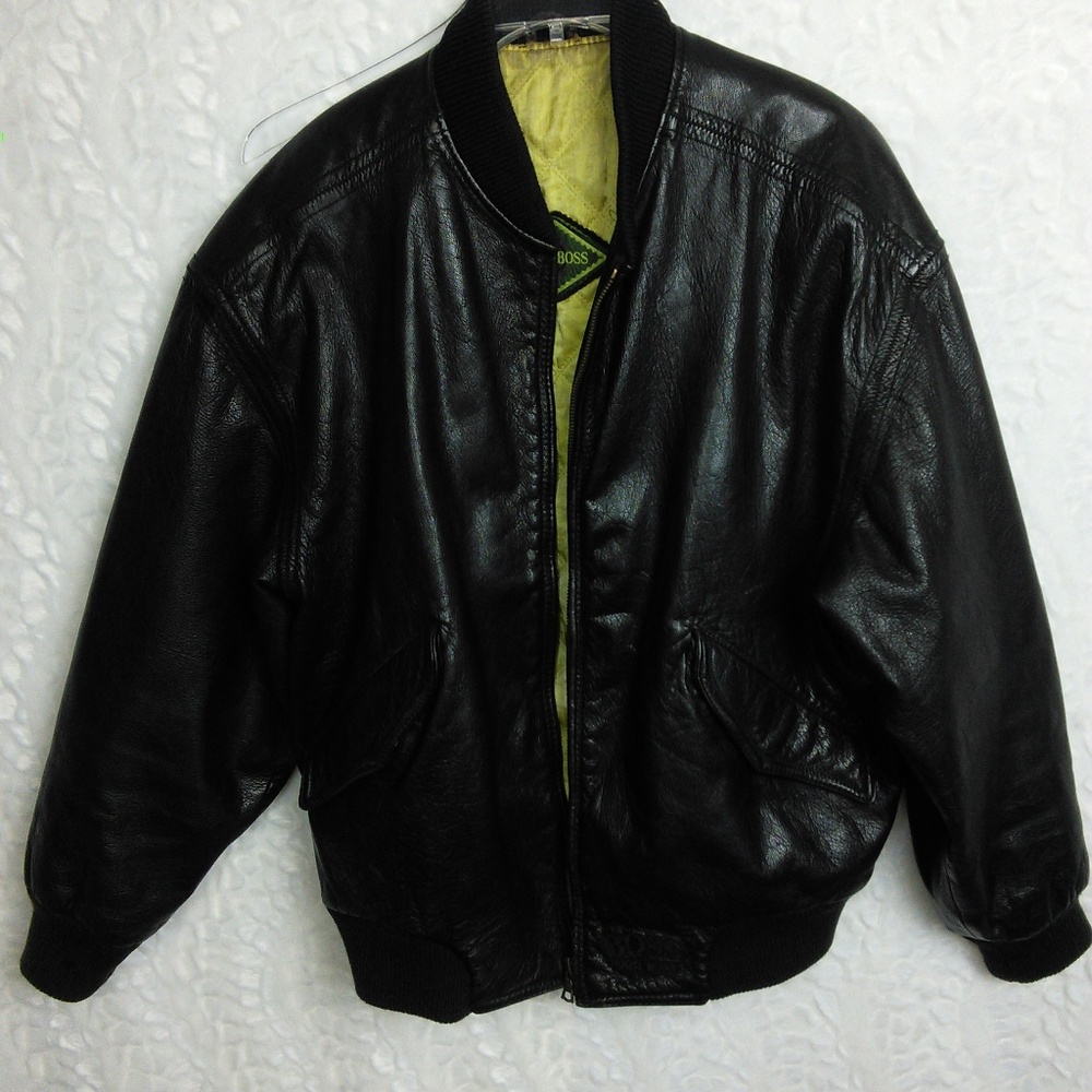Hugo Boss Leather Bomber Jacket